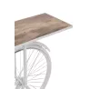 Console vélo en métal et bois de manguier PIRON (185x36 cm) (Blanc, Naturel)