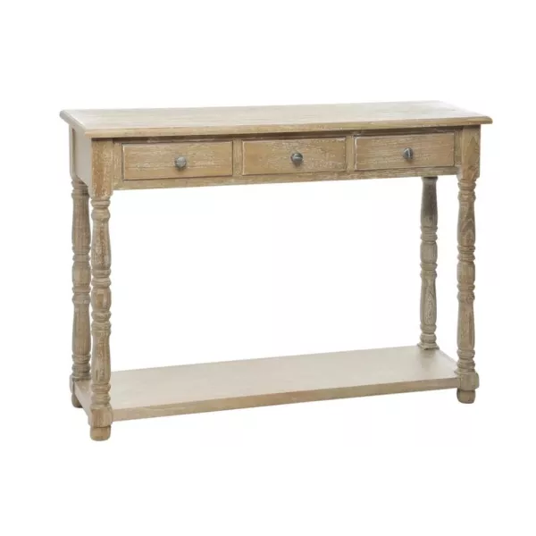 Console 3 tiroirs en bois vieilli FIMAN (100x30,5 cm) (Naturel)