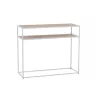 Console 2 étagères en bois et métal PAGON (100x35 cm) (Blanc, Naturel)