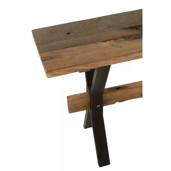 Console en bois vieilli MANTO (120x35 cm) (Marron, noir)