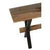 Console en bois vieilli MANTO (120x35 cm) (Marron, noir)