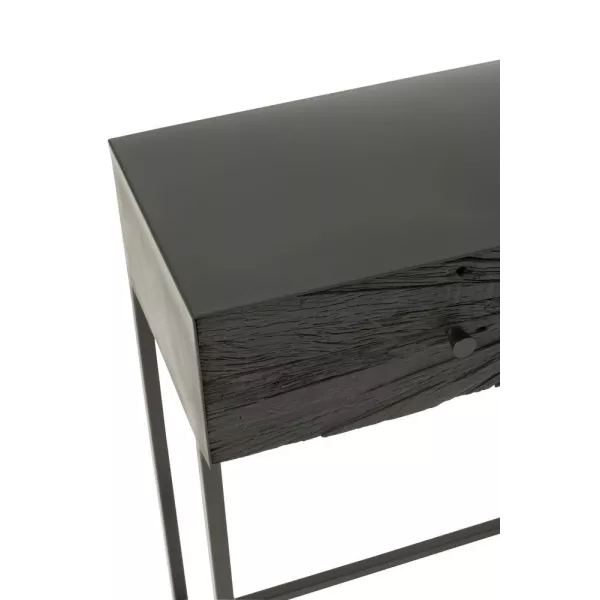 Console 2 tiroirs en bois et métal ROZA (100x33 cm) (Noir)