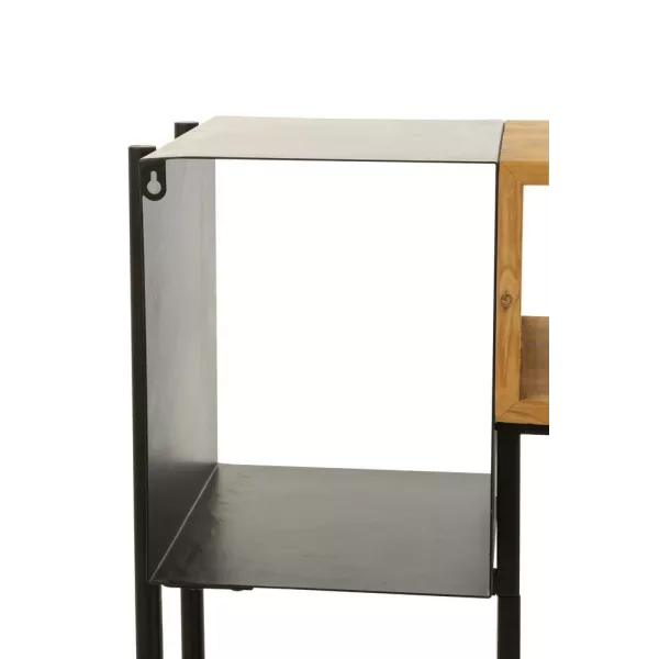 Console rectangulaire en bois de sapin et métal TANGA (120x30 cm) (Noir, naturel)