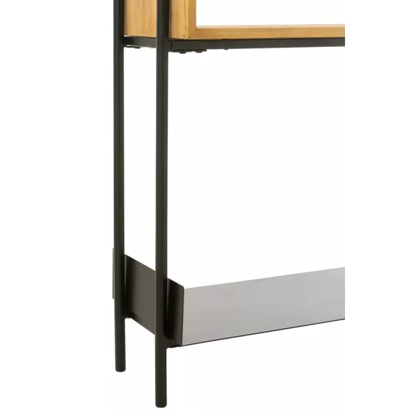 Console rectangulaire en bois de sapin et métal TANGA (120x30 cm) (Noir, naturel)