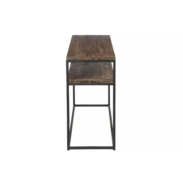 Console 2 étagères en bois et métal MONTOR (120x40 cm) (Marron, noir)