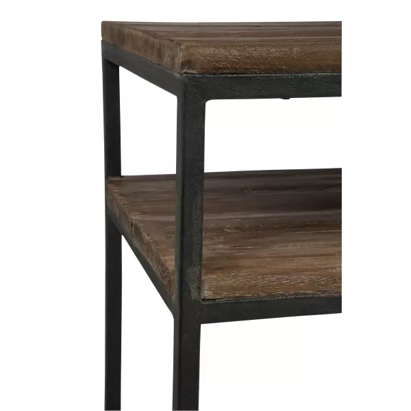 Console 2 étagères en bois et métal MONTOR (120x40 cm) (Marron, noir)