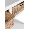 Console 2 paniers en bois MIXAN (110,5x44 cm) (Blanc, naturel)