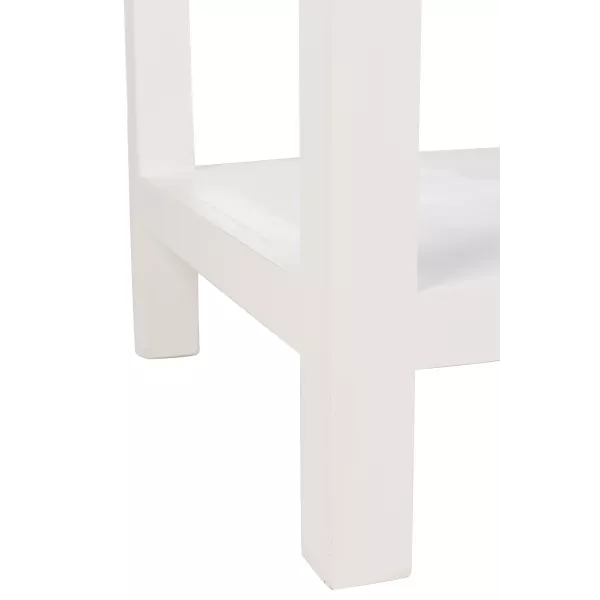 Console 2 paniers en bois MIXAN (110,5x44 cm) (Blanc, naturel)