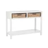 Console 2 paniers en bois MIXAN (110,5x44 cm) (Blanc, naturel)