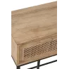 Console 3 tiroirs en bois de manguier et rotin MAZINE (120x42 cm) (Naturel, noir)