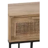 Console 3 tiroirs en bois de manguier et rotin MAZINE (120x42 cm) (Naturel, noir)