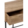 Console 3 tiroirs en bois de manguier et rotin MAZINE (120x42 cm) (Naturel, noir)