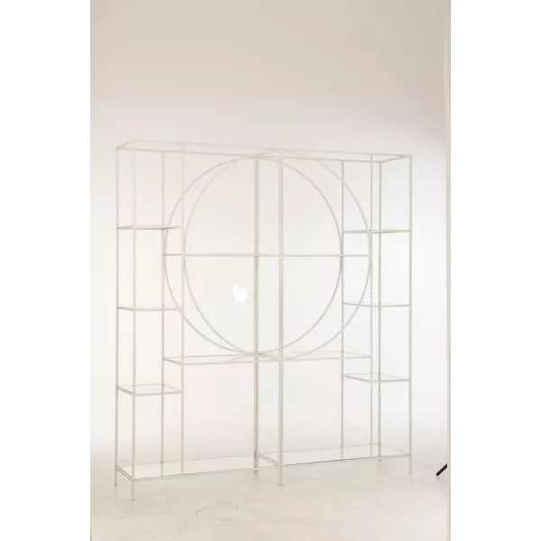 Etagère en métal et verre RINGO (180,5x200,5 cm) (Blanc)