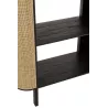 Etagère en bois exotique et rotin MIAFIN (100x190 cm) (Noir, naturel)