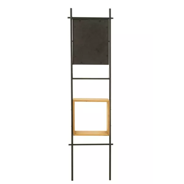 Etagère murale en bois de sapin et métal TANGA (47x180 cm) (Noir, naturel)