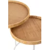 Set de 2 tables gigognes en bois et métal ROUBANE (60x51 cm) (Blanc, Naturel)