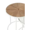 Set de 2 tables gigognes en métal, bois et verre KANOU (50x56 cm) (Blanc, Naturel)