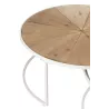 Set de 2 tables gigognes en métal, bois et verre KANOU (91x41 cm) (Blanc, Naturel)