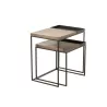 Set de 2 tables gigognes en métal MONGA (60x60 cm) (Bronze, noir)