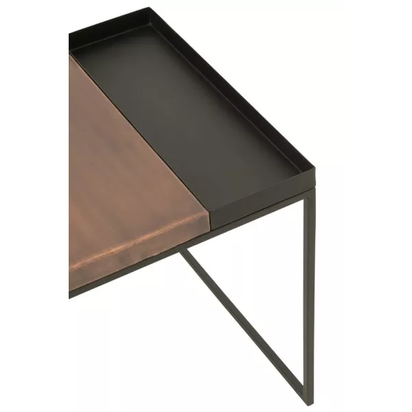 Set de 2 tables gigognes en métal MONGA (60x60 cm) (Bronze, noir)