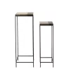 Set de 2 tables gigognes en métal MONGA (41x119 cm) (Bronze, noir)