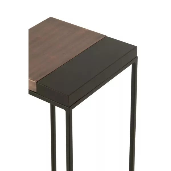 Set de 2 tables gigognes en métal MONGA (41x119 cm) (Bronze, noir)