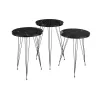 Set de 3 tables de salon en bois et métal GANOU (34x56 cm) (Noir)