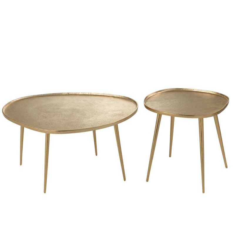 Set de 2 tables d'appoint en métal TYLER (72,5x38 cm) (Or)