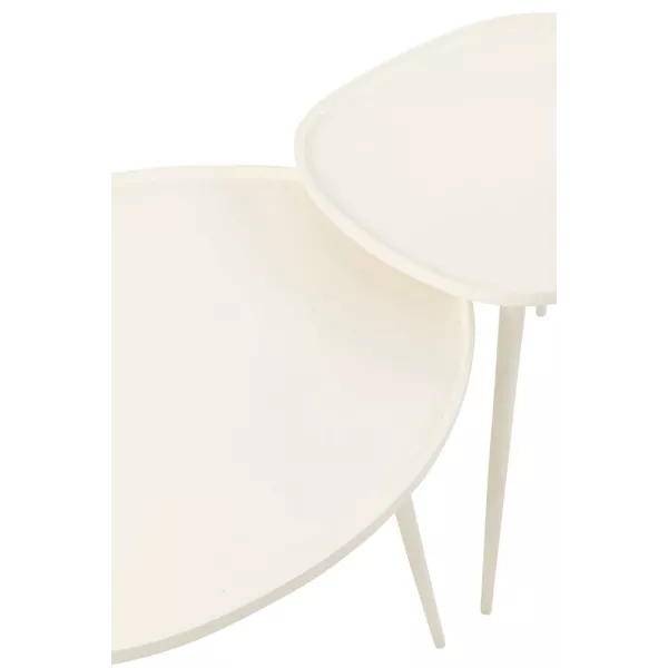 Set de 2 tables d'appoint en métal TYLER (72,5x38 cm) (Blanc)