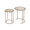 Set de 2 tables gigigognes en métal et verre JANIK (46x61 cm) (Cuivre)