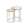 Set de 2 tables gigigognes en métal et verre JANIK (46x61 cm) (Cuivre)