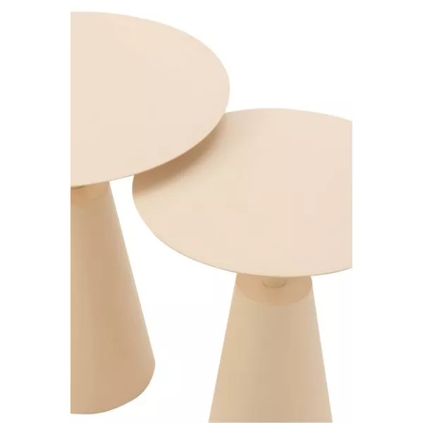 Set de 2 tables d'appoint en métal MAGNA (39x39 cm) (Beige)