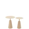 Set de 2 tables d'appoint en métal MAGNA (39x39 cm) (Beige)