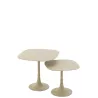 Set de 2 tables d'appoint en métal PYGAN (41x41 cm) (Crème/Ivoire)