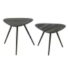 Set de 2 tables basses en teck recyclé PAGO (50x50 cm) (Noir)