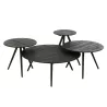 Set de 4 tables basses en teck recyclé PAGO (30x30 cm) (Noir)