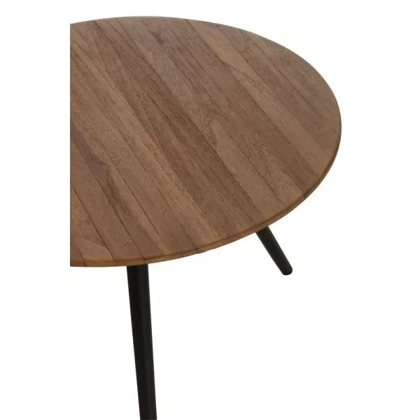 Set de 4 tables basses en teck recyclé PAGO (30x30 cm) (Naturel, noir)