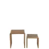 Set de 2 tables basses cubiques en teck recyclé PINGOU (50x45 cm) (Naturel)