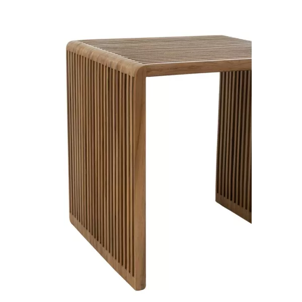 Set de 2 tables basses cubiques en teck recyclé PINGOU (50x45 cm) (Naturel)