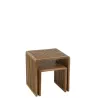 Set de 2 tables basses cubiques en teck recyclé PINGOU (50x45 cm) (Naturel)