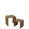 Set de 2 tables basses cubiques en teck recyclé PINGOU (50x45 cm) (Naturel)