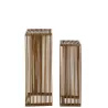 Set de 2 tables hautes cubiques en teck recyclé PINGOU (34x88 cm) (Naturel)