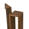 Set de 2 tables hautes cubiques en teck recyclé PINGOU (34x88 cm) (Naturel)