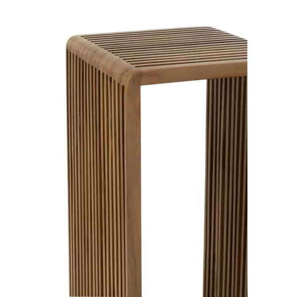 Set de 2 tables hautes cubiques en teck recyclé PINGOU (34x88 cm) (Naturel)