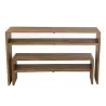 Set de 2 consoles en teck recyclé PINGOU (130x30 cm) (Naturel)