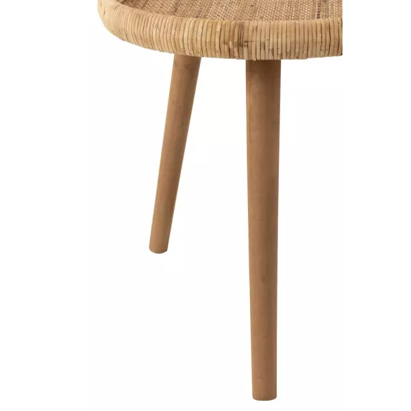 Set de 2 tables d'appoint en rotin et sapin MILON (60x56,5 cm) (Naturel)