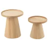 Set de 2 tables basses en bois THINON (45x50 cm) (Naturel)