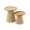 Set de 2 tables basses en bois THINON (45x50 cm) (Naturel)