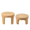 Set de 2 tables basses en teck JONKA (50x35 cm) (Naturel)