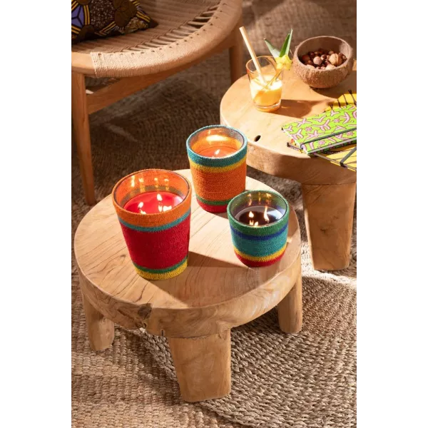 Set de 2 tables basses en teck JONKA (50x35 cm) (Naturel)